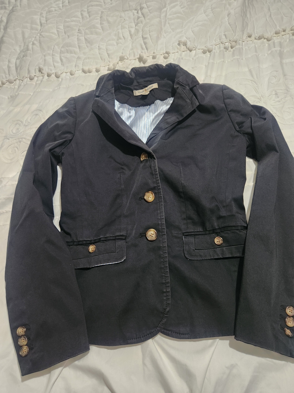 Tommy Hilfiger Vintage Tommy Girl Navy Button-Front Blazer Jacket